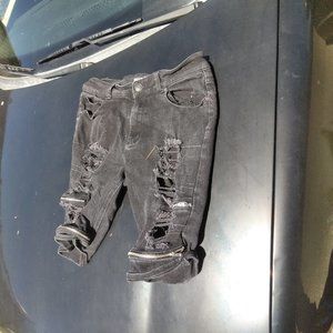 black mens shorts distressed preowned